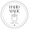 Naklejki Etykiety Papierowe "Handmade With Love" - Świeca 4 Sztuki