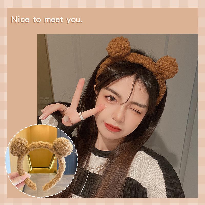2024 Cute Cartoon Plush Headband for Women - Makeup, Hair Clip & Tie