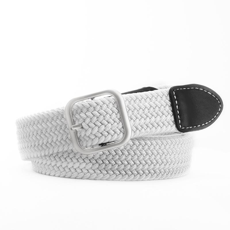 Unisex Elastischer Gewebegürtel im koreanischen Stil mit Dornschließe aus Leder - Kein Stanzen, vielseitiger lässiger Hüftgurt für Herren-Canvas-Hosen