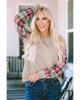 Azura Exchange Plaid Raglan Sleeve Sweatshirt