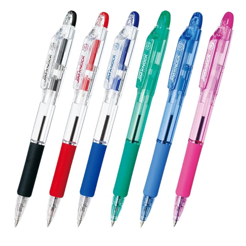 Zebra Jim Knock Oil-Based Ballpoint Pen, 0.7mm, Blue, 10 Pens, B-KRB-100-BL