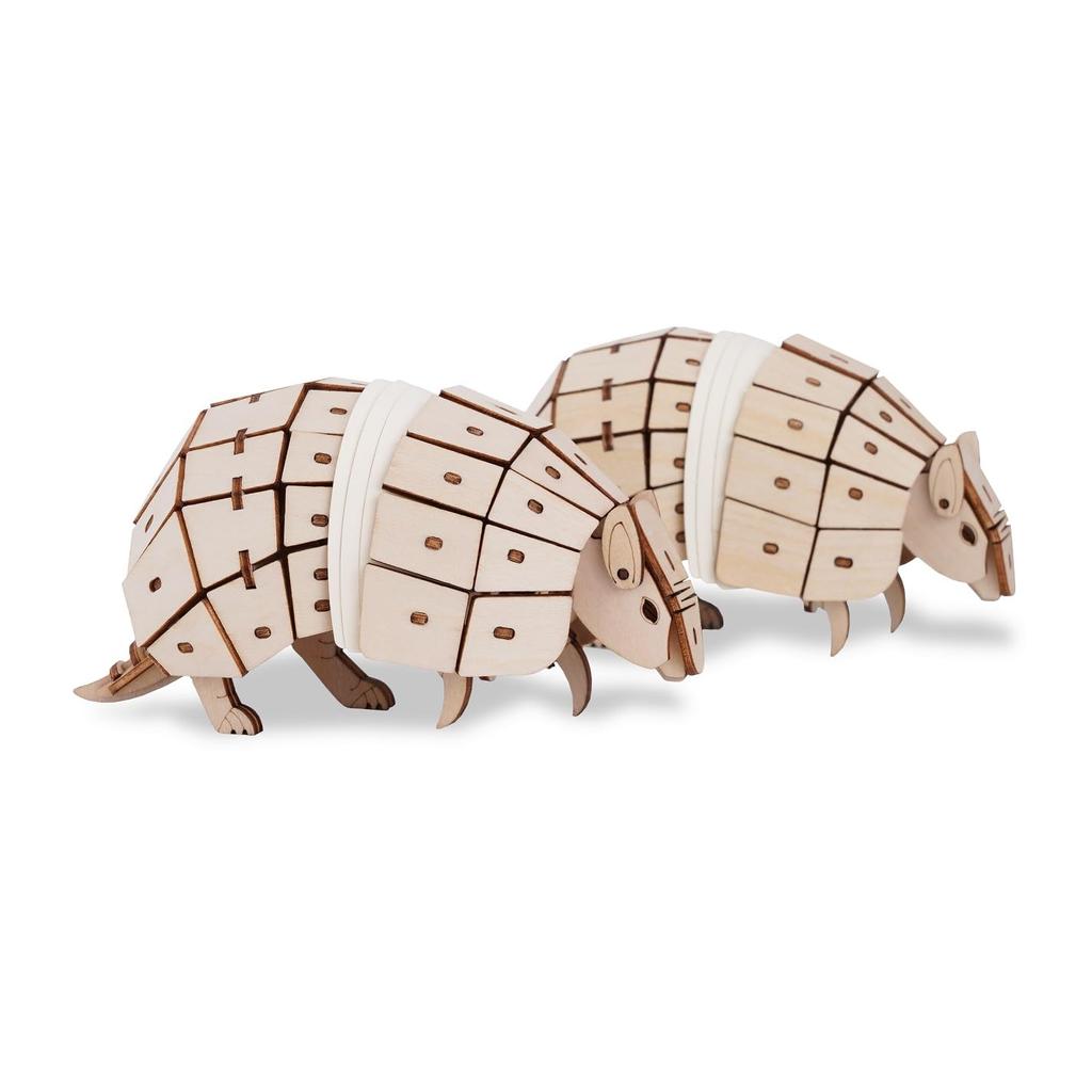 Tsukurundesu® 3D Wooden Puzzle (Endangered Species Series Armadillo) with Japanese Instructions