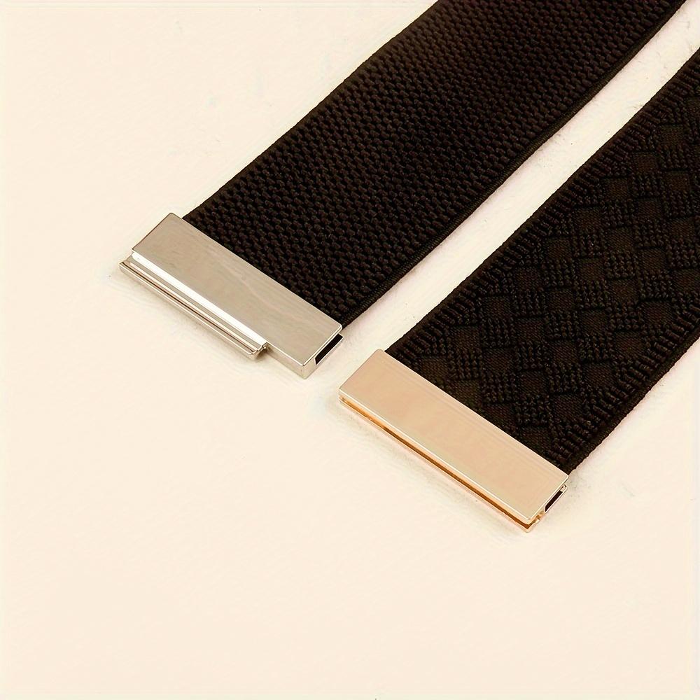 Damen Breiter Elastischer Gürtel mit Metallschnalle - Verstellbarer Einziehbarer Kleidergürtel, Geeignet für Hochzeiten, Partys, Plus Size Gürtel, Damenkleidergürtel