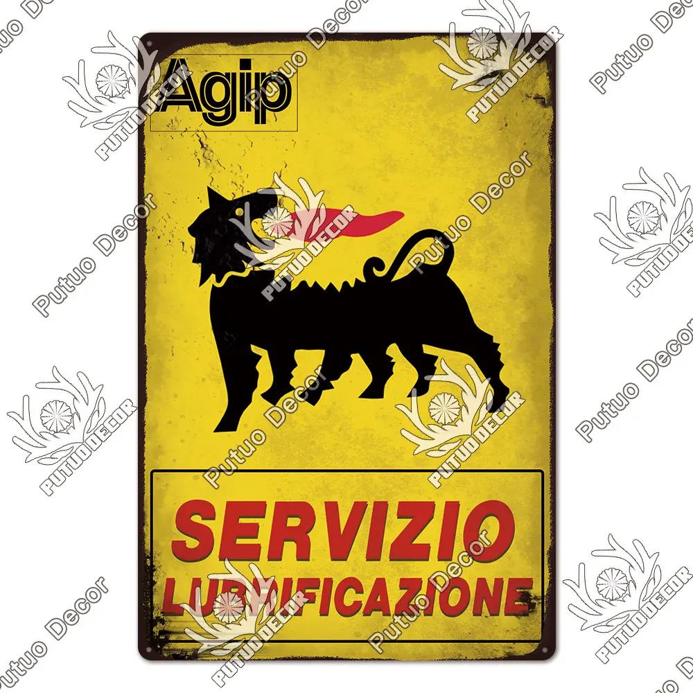 Putuo Decor Gas Oil Garage Vintage Metal Signs Tin Sign Retro Garage Decor Bar Pub Garage Gas Station Decorative Iron Plates