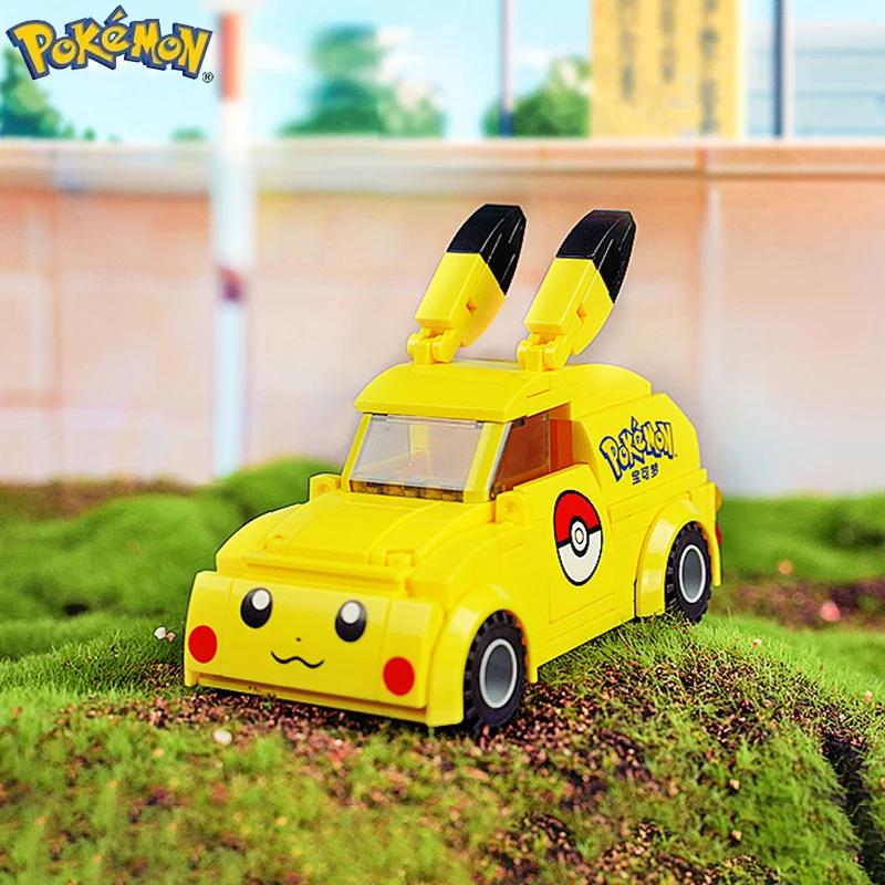 Non-Toxic Pokemon Building Blocks Pikachu Mini Food Car Bus Model Bricks Desktop Decoration Ornaments Children Diy Toys Holiday Gifts