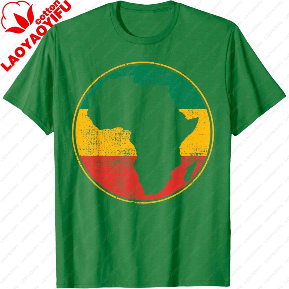 Africa Shirt Retro Map Tanzania Namibia Kenya TShirt Africa Map PanAfrican Flag Print Women Tee Casual Cultural Pride Tops