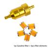 8Mm Cnc Aluminum Gasoline Cleaner +5 Pieces Reusable Cleanable Fuel Filter Motorcycle Atv Quad Inline Oil And Gas Fuel Filter