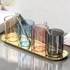 A Transparent Mouthwash Cup with A High Aesthetic Level, A Couple's Light Luxury Toothbrush Cup, and A Transparent Plastic Cup