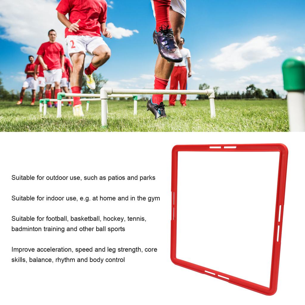 5 Pcs Agility Training Rings Multifunctional Quadrilateral Physical Speed Training Rings for Basketball Football Red