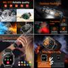New 1400 mAh Battery Military Smartwatch Men IP68 Waterproof Flashlight Health Monitor Sports Call Smart Watch For iOS Android