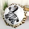 1pc Zebra Print Auto-Fold Umbrella with One-Touch Open/Close - 8 Reinforced Ribs for Windproof Stability,  Yy251118264