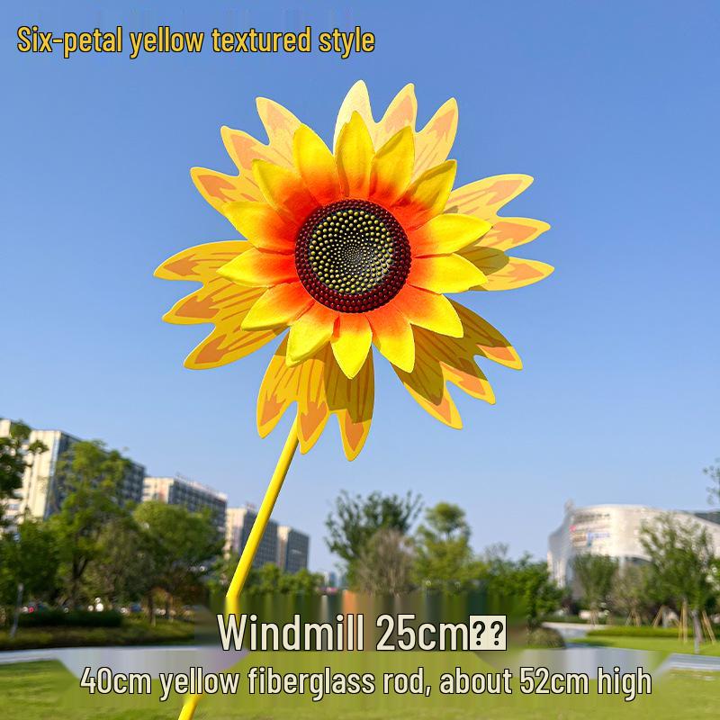 Children's Double-Layer Rotating Sunflower Pinwheel Outdoor Decoration