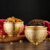 Chinese Treasure Bowl Cornucopia Bowl Brass Ornament Collectible Gift Feng Shui Decor Money Drawing Bowl for Living Room Desk