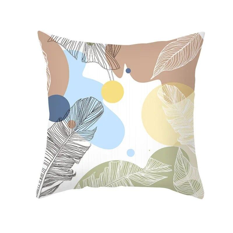 Office Green Tree Cushion Cover Living Room Luxury Pillow Nordic Style Small Fresh Yellow Leaf Pillowcase