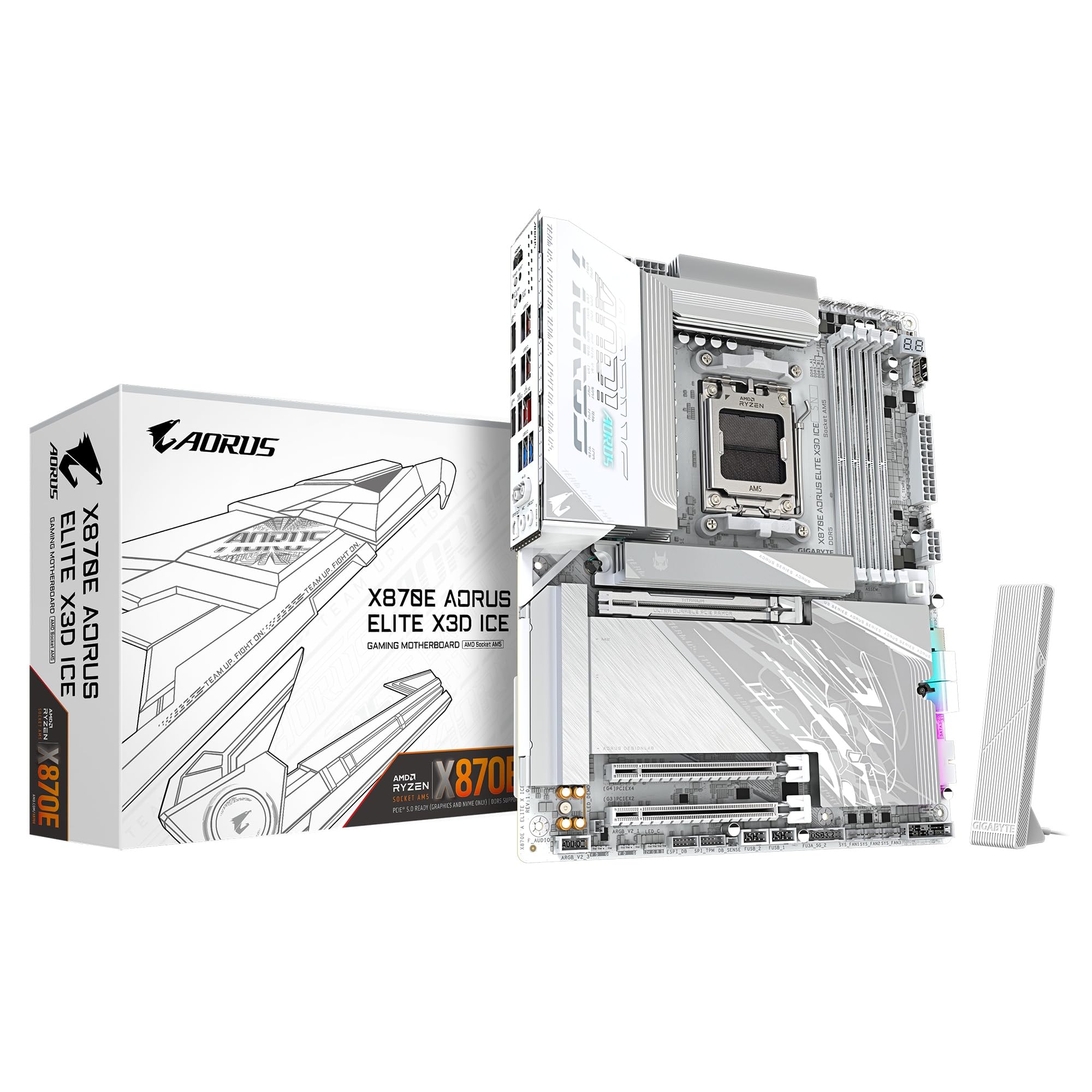 

Материнська плата GIGABYTE X870E AORUS ELITE X3D ICE ATX MB6872 білий