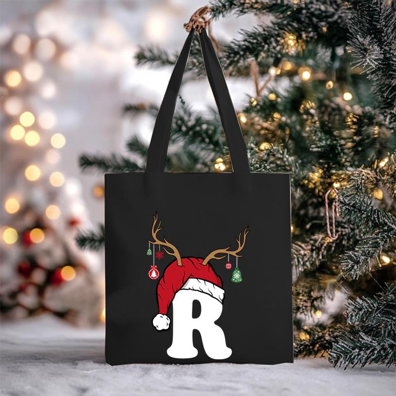 Christmas Letter Print Messenger Bag Student Casual Canvas Bag New