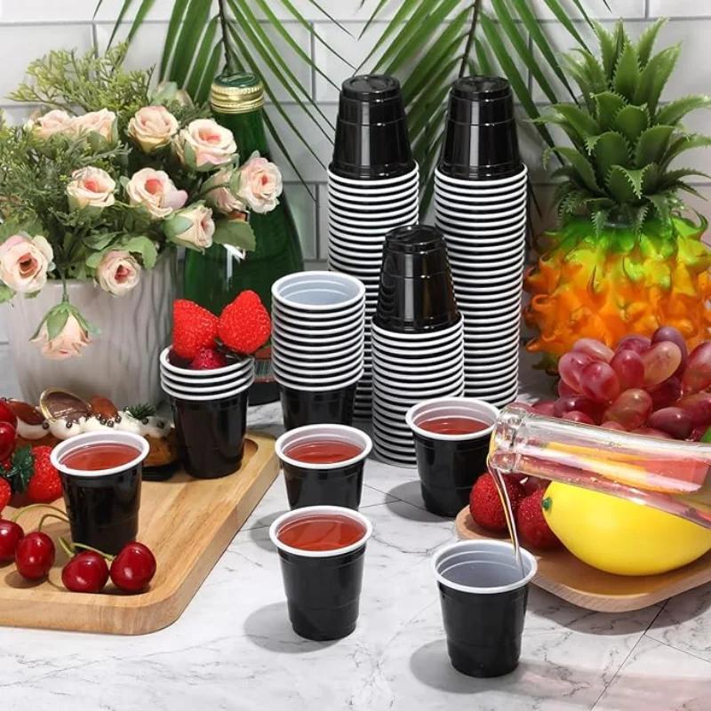 2OZ Plastic Cups Disposable Plastic Cups Mini Multicolor Party Cups BBQ Cups Christmas Party Tasting Cups Camping Picnic Cups