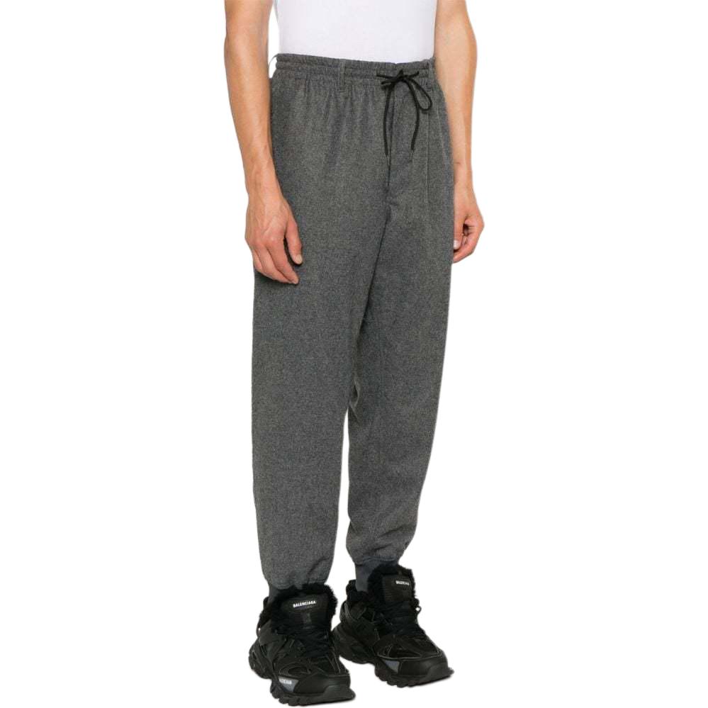 Y-3 Solid Color Mid-Rise Drawstring Cuffed Casual Pants Men bottoms Gray JE3432