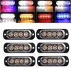 6 Stück Kühlergrill Stroboskop Blinklicht 4LED LKW Seitenblitzer Auto Notlicht Auto Beleuchtung 12V 24V für LKW