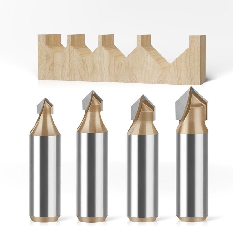 Industrial 12mm Shank V Grooves Router Bit 90°Cutting Angle Woodworking Tool For Professional Carpentry Applications