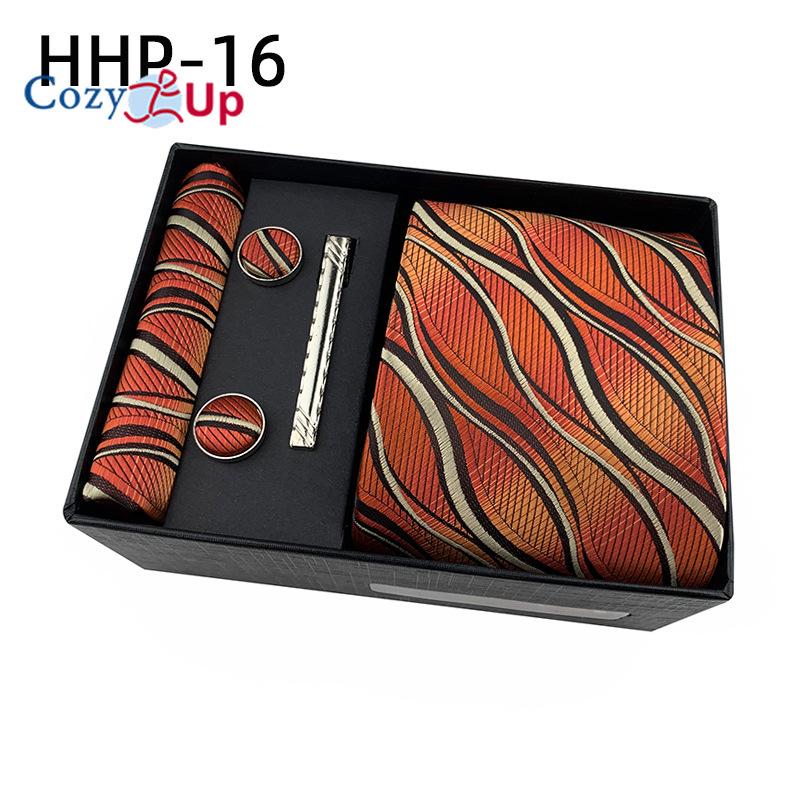 Cozy Up 6 Pieces Set Paisley Men's Tie Including Tie Square Scarf Cuff Tie Clip Gift Box