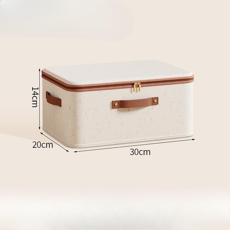 Large Capacity Linen Storage Box with Double Zippers and Leather Handles - Foldable Under-Bed Organizer with Lid жёлтый