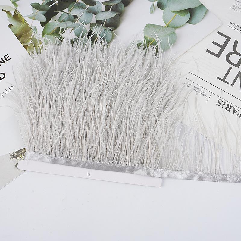 8-10Cm Ostrich Feather Wedding Dress Diy Performance Clothing Accessories Feather Tassel Including Webbing