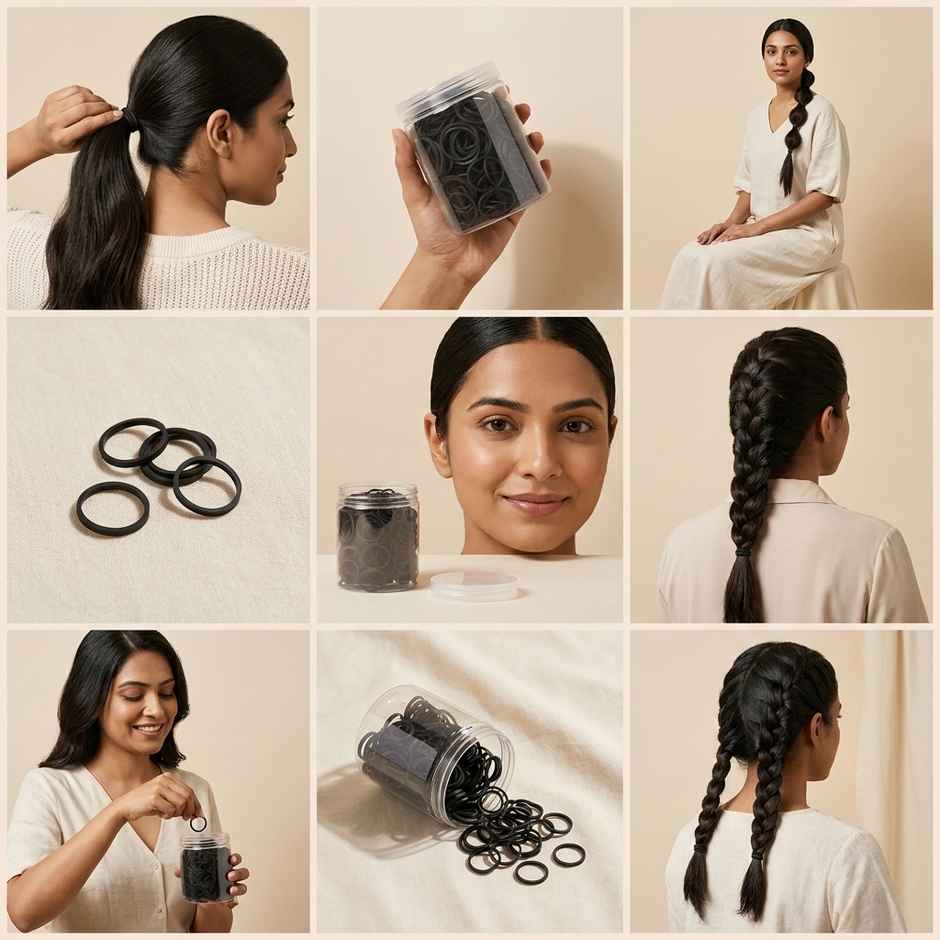 Small Elastic Hair Ties | Black