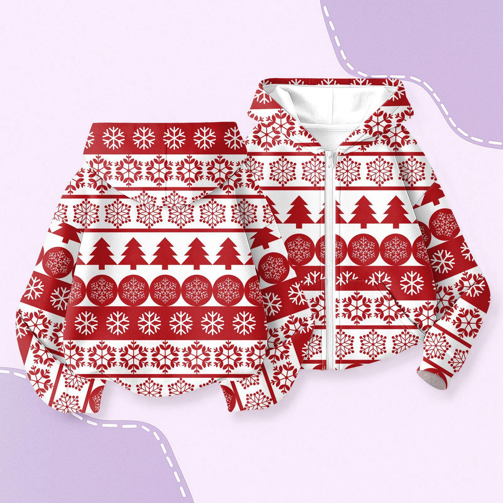 

Children s Fashion Christmas Printed Long Sleeved Hooded Sweatshirt, Girls Hoodie Jacket 160