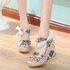 Women's Sandals Women's Summer New Muffin Camouflage Wedge Strap Lace Women's Sandals