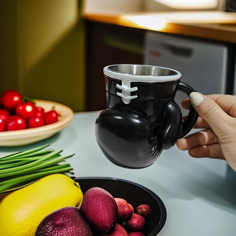 1PC Weird Boxing Gloves Mug Stainless Steel Cup Coffee Cup Resin Crafts Tabletop Ornament