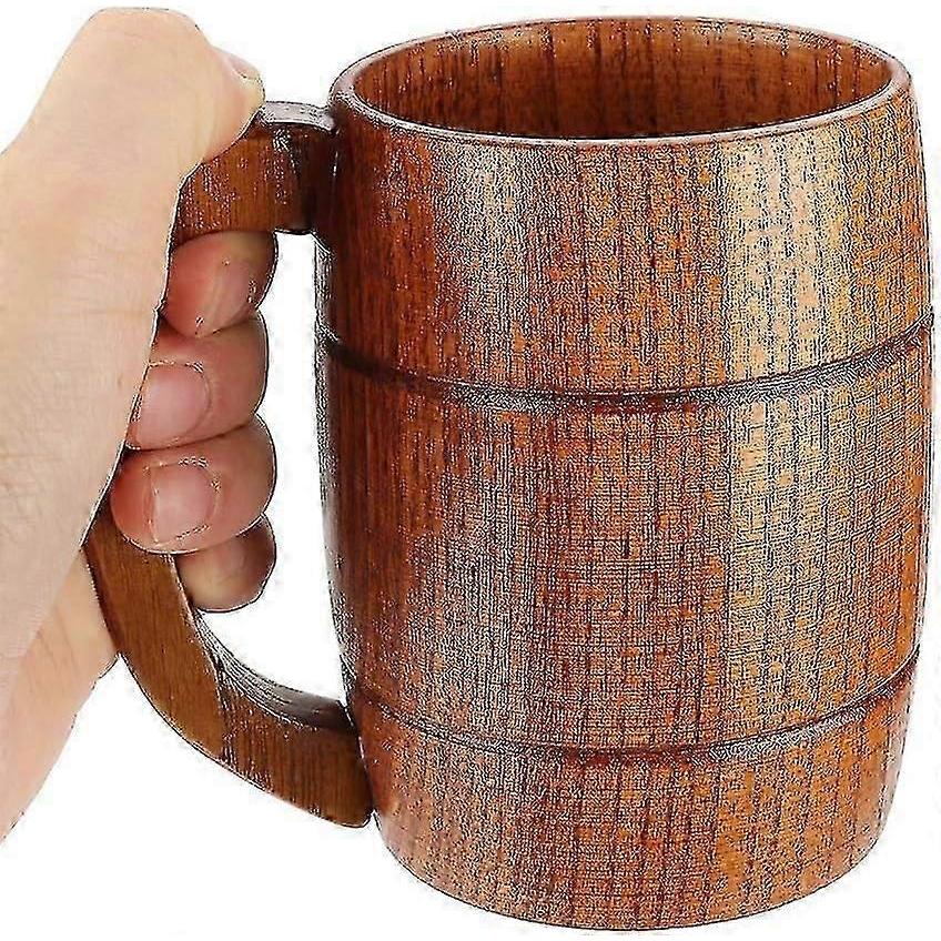 Handmade Wooden Barrel-shaped Beer Mugs, Classical Wooden Wine Mugs, Natural And Environmentally Friendly