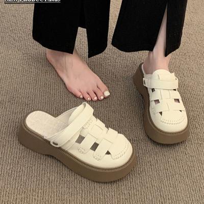 Fashion Women Sandals with Heels Summer Punk Height Increasing Sandal Motorcycle Gothic Woman Shoes Leather Black Platform Sandals Women