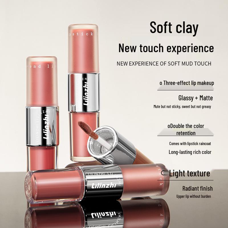 Lilinxhi Misty Party Dual Lip Glaze: Matt Spiegel & Weicher Nebel, Pigmentiert, Aufpolsternd, Nicht Verblassend.