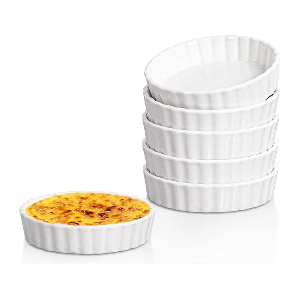 5 Oz Creme Brulee Ramekins, Round Fluted Quiche Dishes Tart Pan, Oven Safe Ramekins for Baking, Souffle, Ramekins 12Pack
