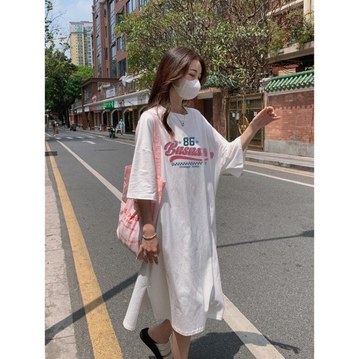 Special summer dress fashion short sleeve loose long knee maternity skirt summer