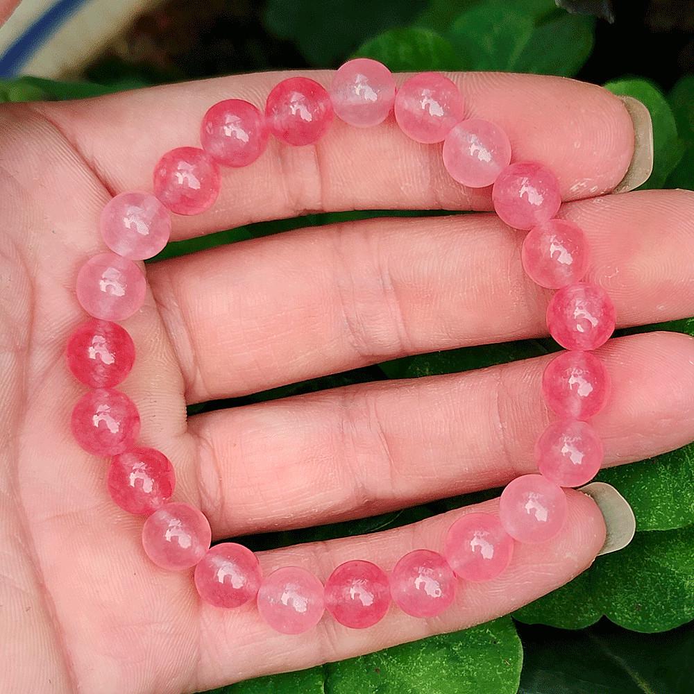 Xi Yin Rose Quartz Pink Crystal Bracelet 8mm