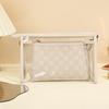 Simple checkerboard cosmetic bag women's high-end sense large-capacity storage bag waterproof portable travel toilet bag