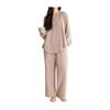 [WULFUL] Women's Pajamas, 100% Cotton, Double Gauze, Room Wear, Thin, Top and Bottom Set, Cotton, Skin-friendly, For Spring, Summer, Autumn, Winter,
