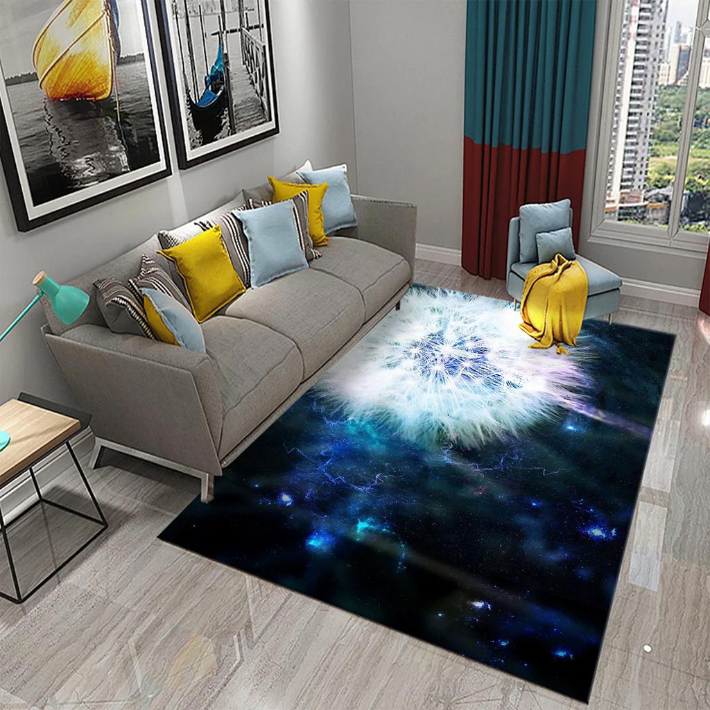 3D Löwenzahn Muster Teppich Fußmatte Rutschfest Badezimmer Schlafzimmer Wohnzimmer Teppich Fußmatte Küche Hauseingang Bodendekor Geschenke