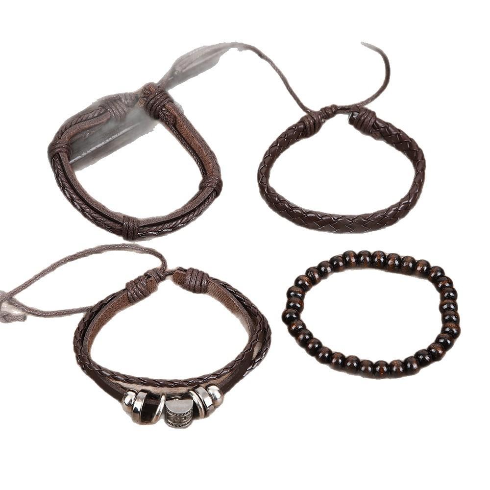 Retro Bracelet Men, Multi-layer Woven Suit, Old Accessories, Punk Retro Stacking.