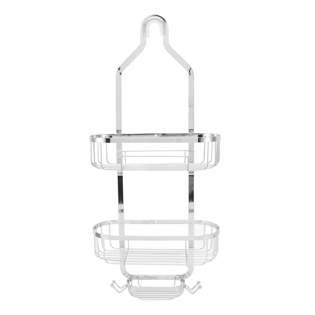 Metal Iron Wall Mounted Bathroom Basket 2 Layer Punch   Bathroom Shelves Toilet Accessories