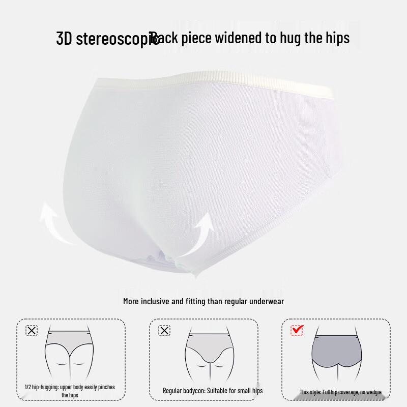 MaoRen Women's Pure Cotton Jacquard Underwear 4-Pack