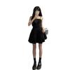 2025 Slimming Waist-Hugging Black Spaghetti Strap Dress - Hepburn Style