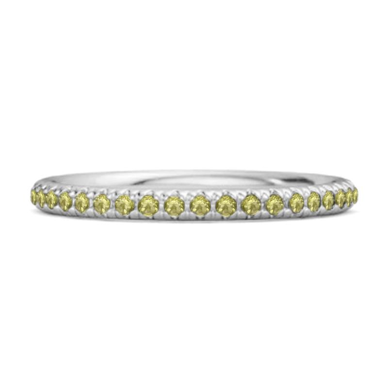 Peridot Round Eternity Ring – 925 Sterling Silver 10 белого золота