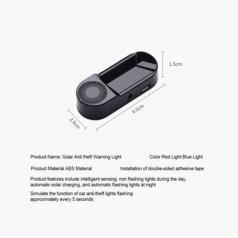 Car Security Light Strobe Signal Security System Simulated Anti-Theft Caution LampTail Light Solar LED Flashing Decorative Light