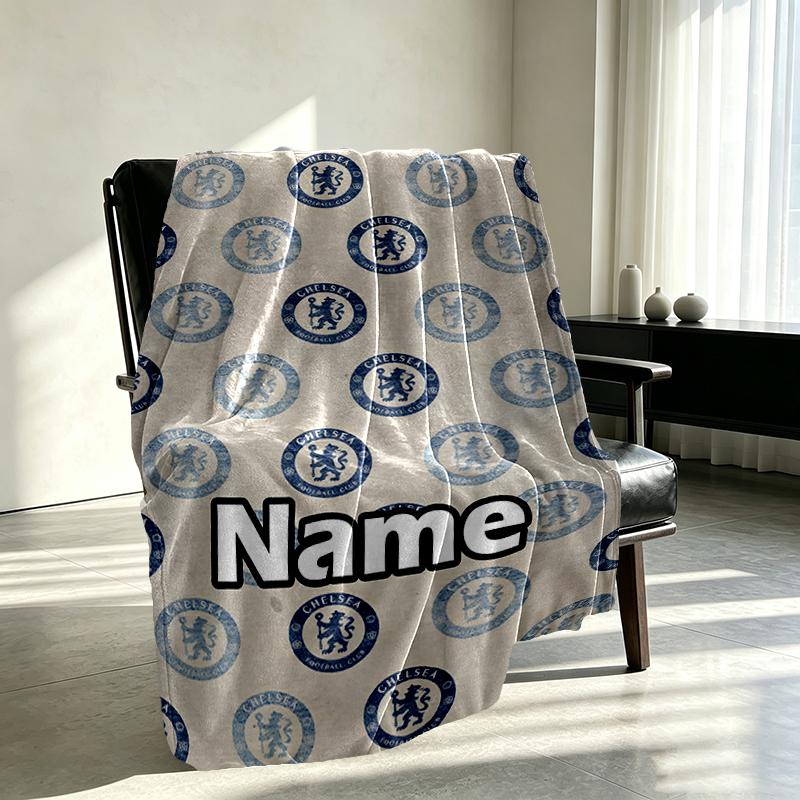 Custom Name Personalized football club F.C Print Blankets, Home Decor, Bedroom, Sofa, Camping, Couch, Gifts for Birthday Christmas
