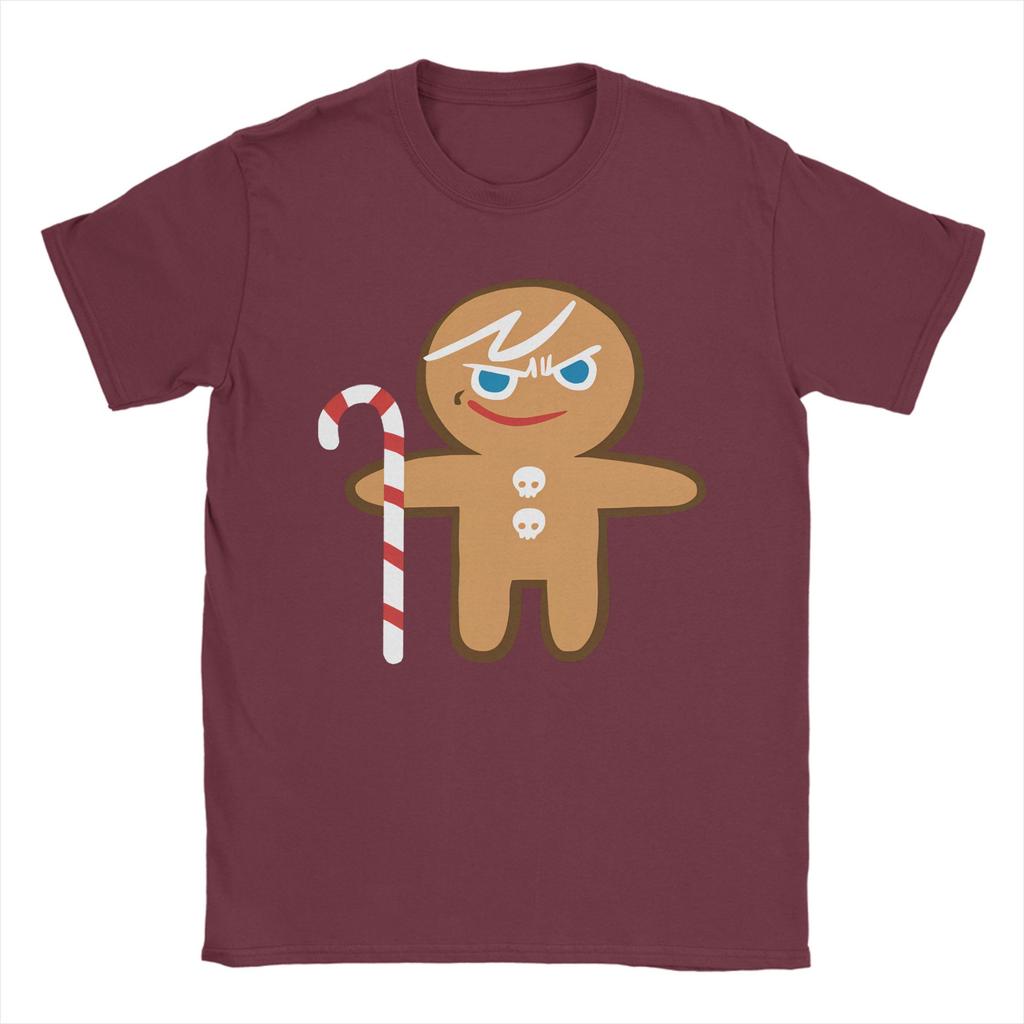 Унисекс футболка Cookies Run Kingdom Винтажная 100% хлопок Футболка с коротким рукавом GingerBrave Футболки Топы с круглым вырезом Идея для подарка