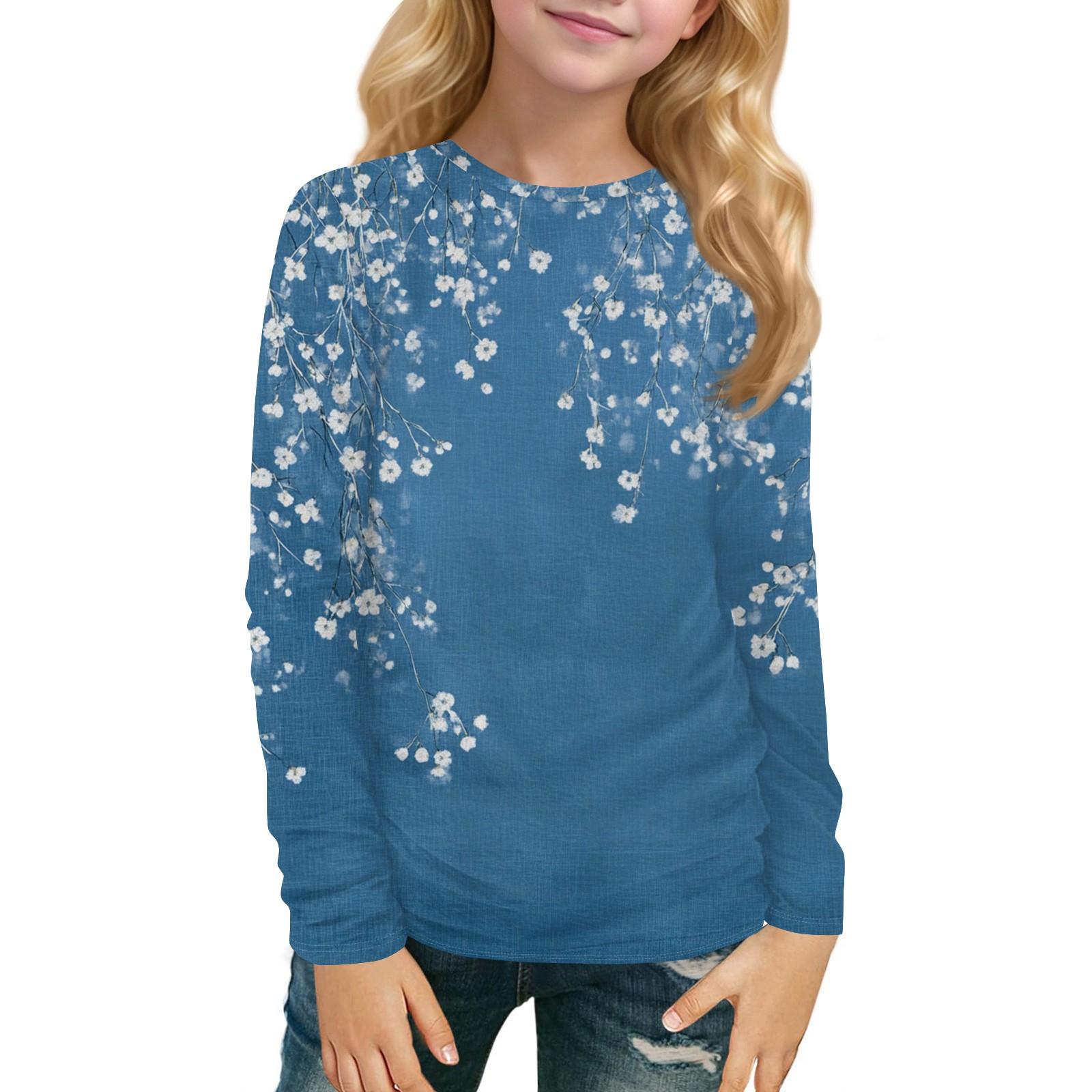 

Детский топ с длинным рукавом, круглым вырезом, с принтом, повседневный 160