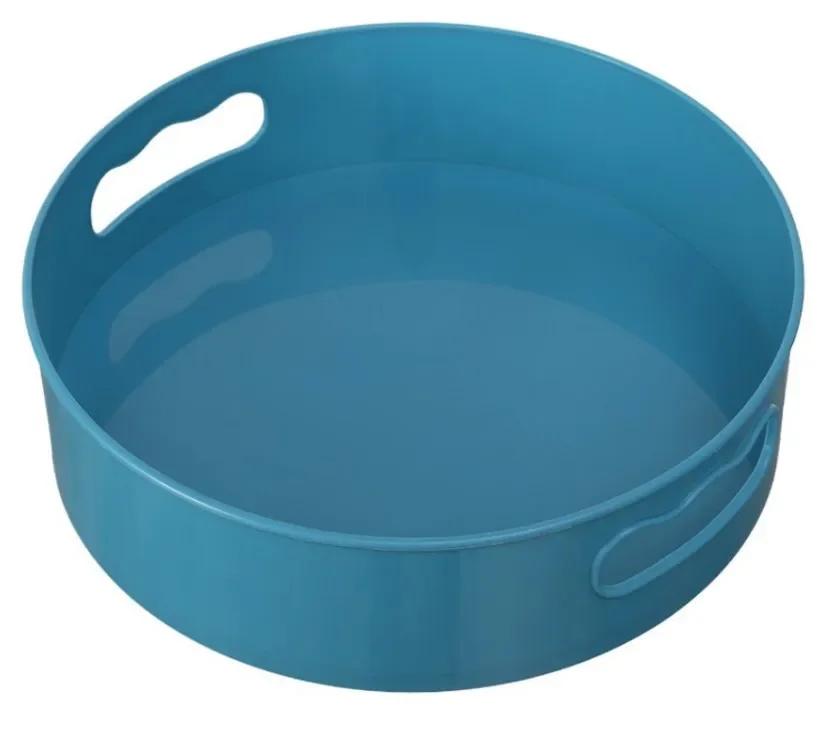 

360 ° Rotating Plastic Storage Tray Household Fruit Snack Nut Tray Kitchen Multifu Desktop Seasoning Miscellaneous Storage Tool синий